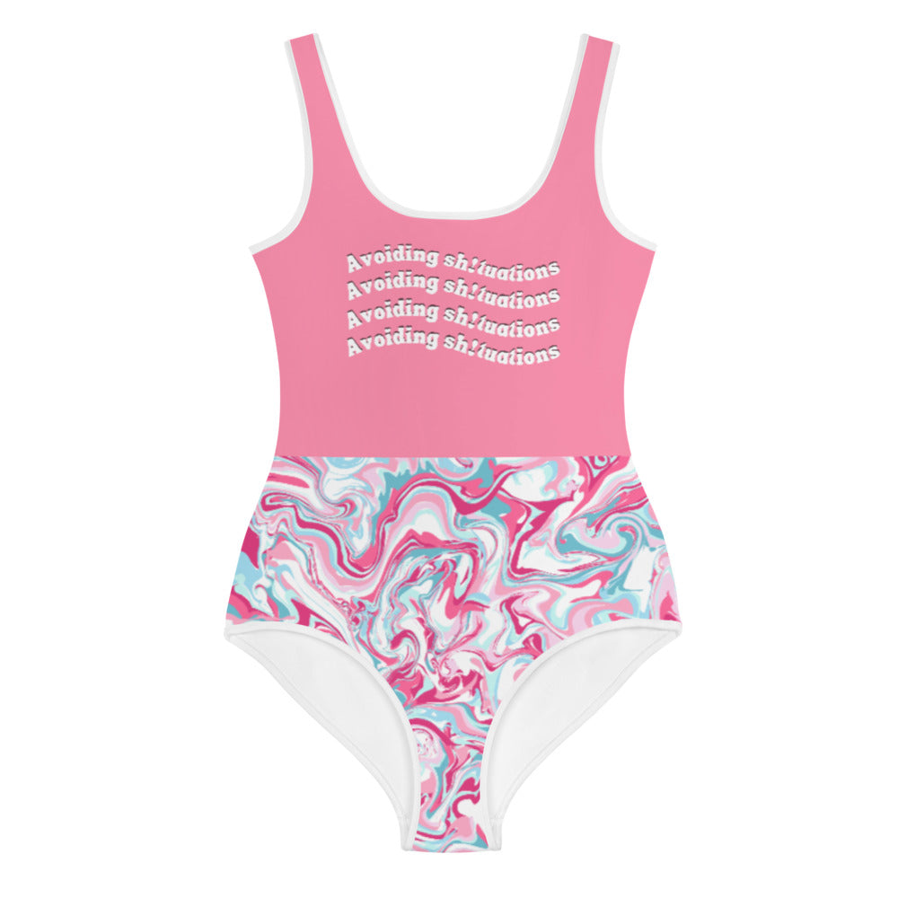 Warehouse: Avoiding Sh!tuations All-Over Print Swimsuit (Youth-Petite)