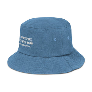 Warehouse: LAW If you never try, You'll never know Denim bucket hat