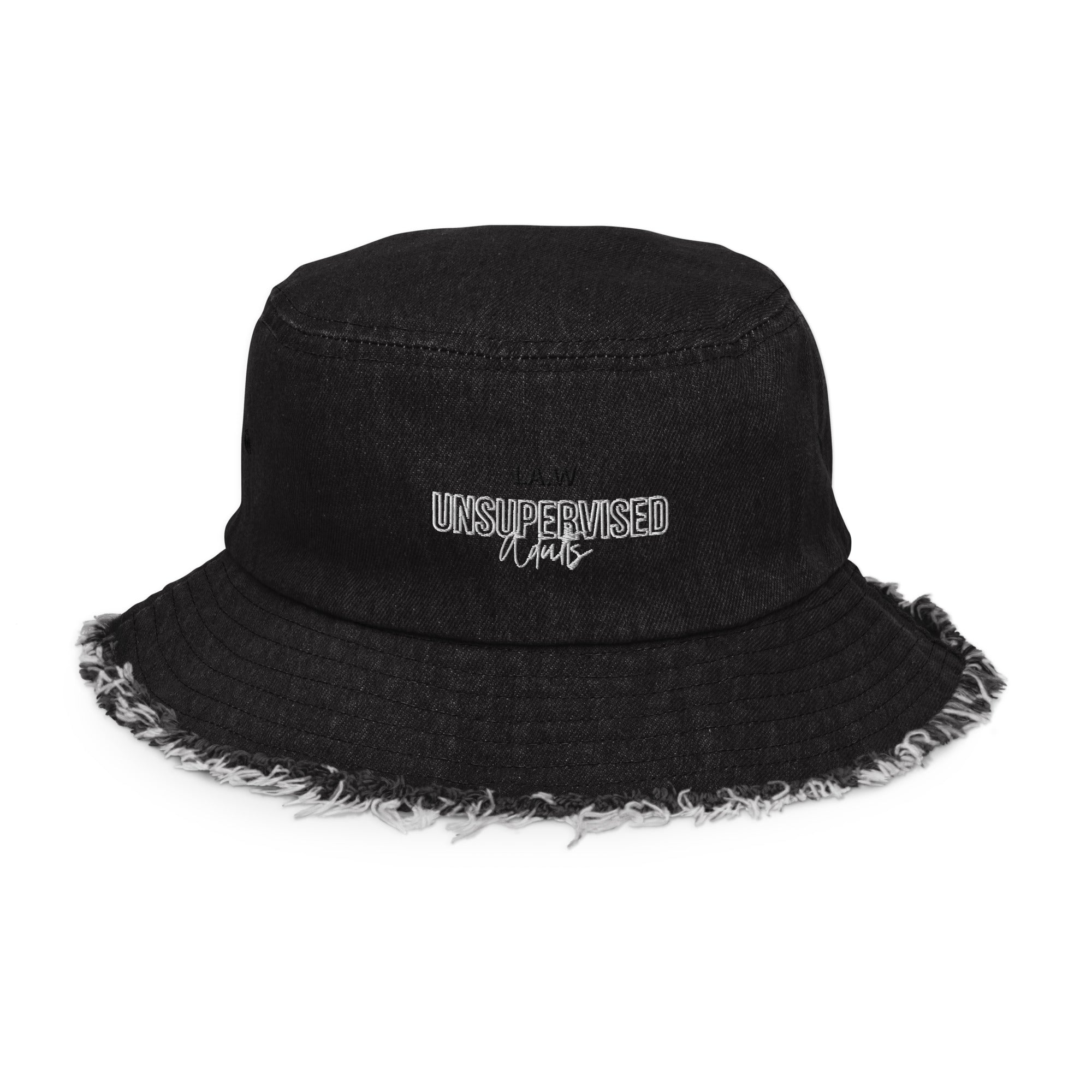 Warehouse: Unsupervised Adult Distressed denim bucket hat