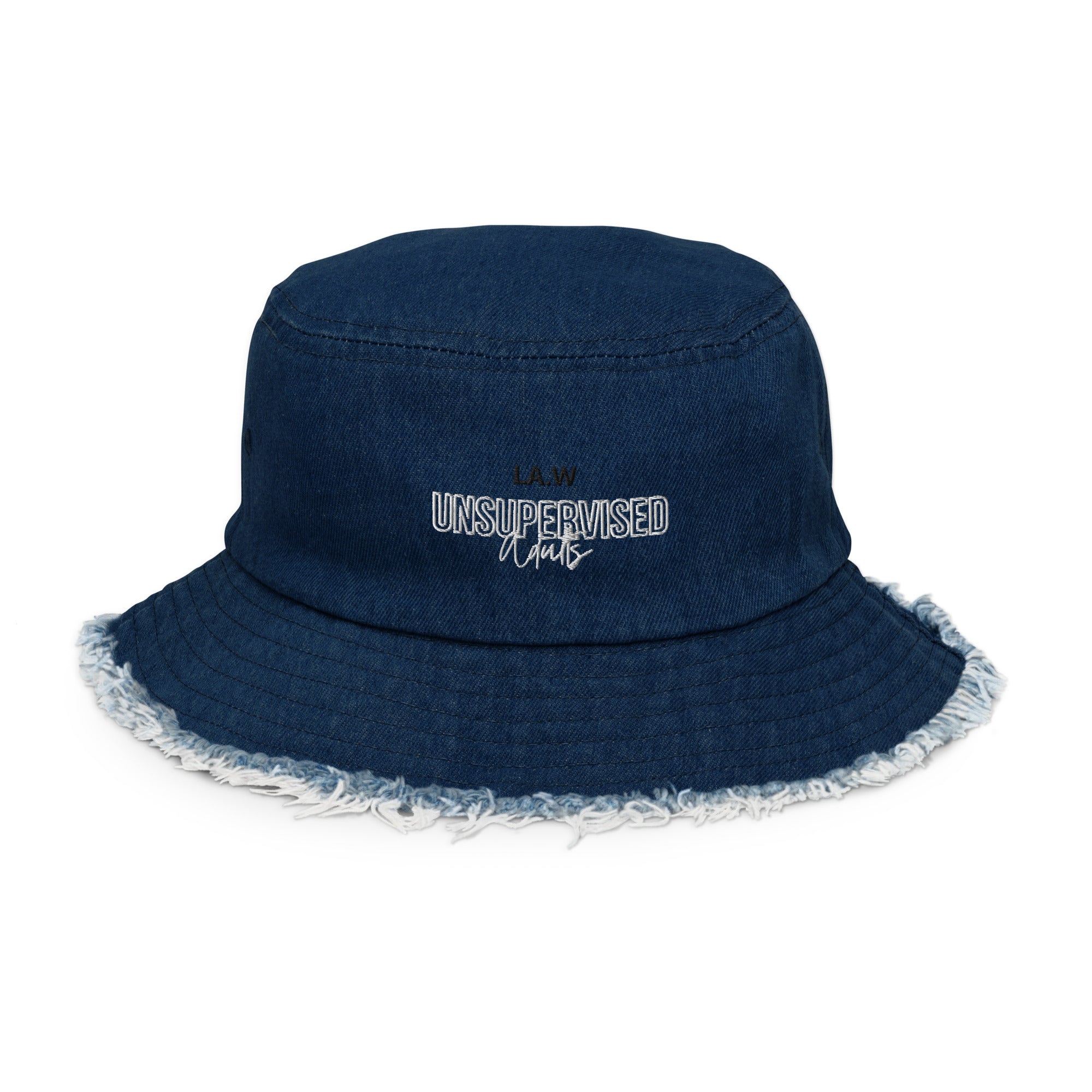 Warehouse: Unsupervised Adult Distressed denim bucket hat