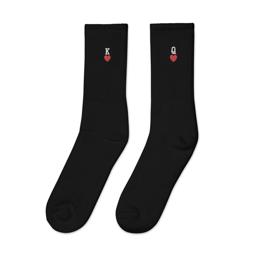 Warehouse: King and Queen of hearts Embroidered socks