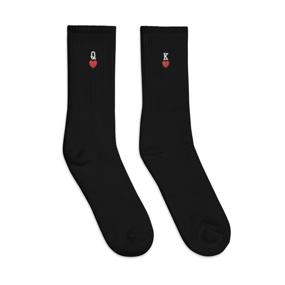 Warehouse: King and Queen of hearts Embroidered socks