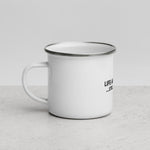 Load image into Gallery viewer, Warehouse : LAW ...Still debugging Enamel Mug &lt;/&gt;
