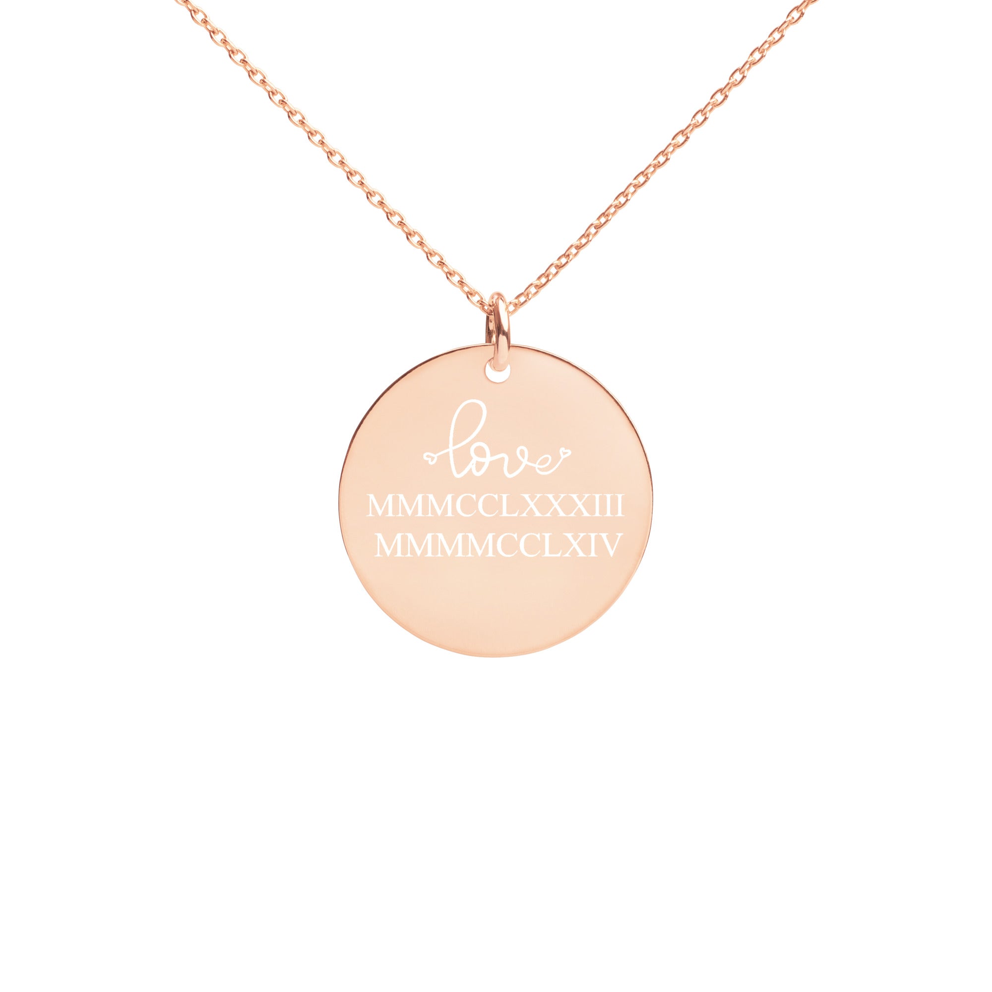 Warehouse: Customizable Engraved Silver Disc Necklace Accent