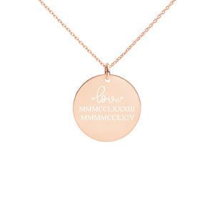 Warehouse: Customizable Engraved Silver Disc Necklace Accent