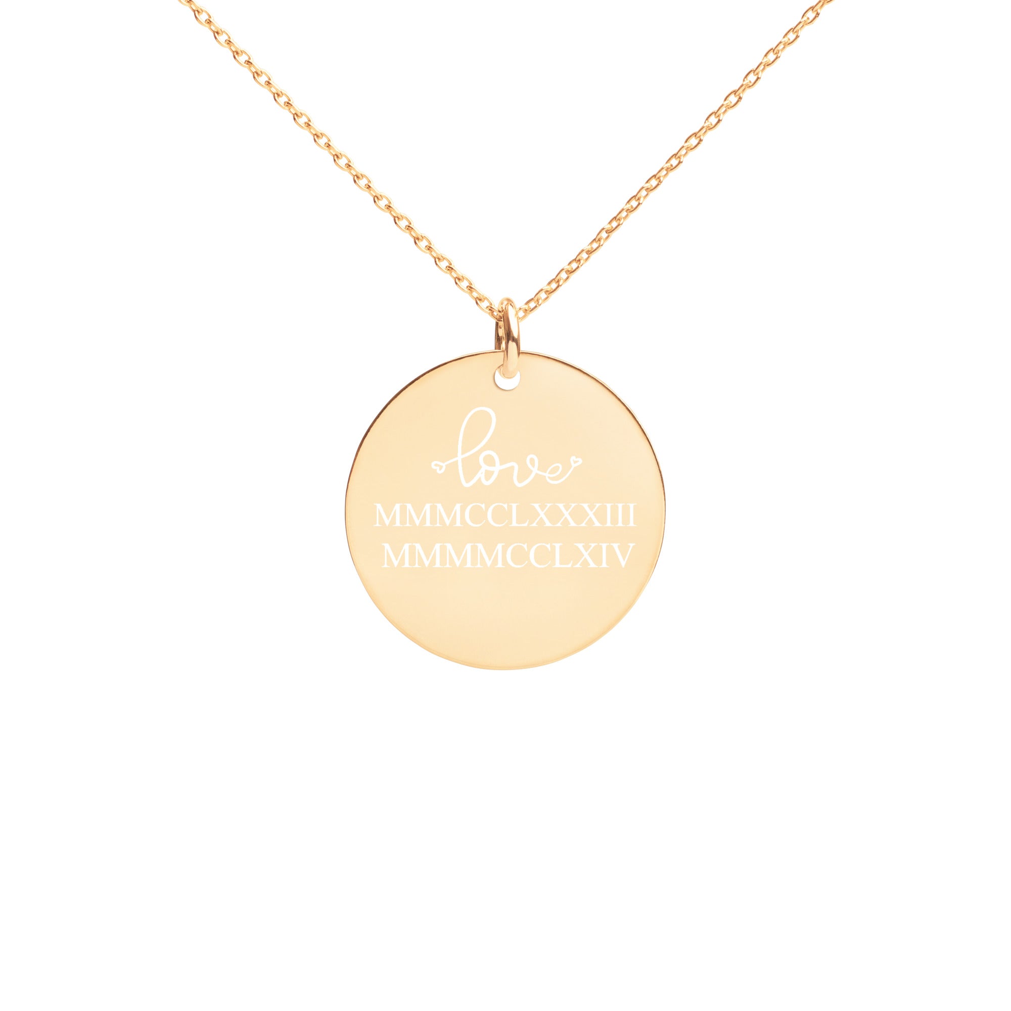 Warehouse: Customizable Engraved Silver Disc Necklace Accent