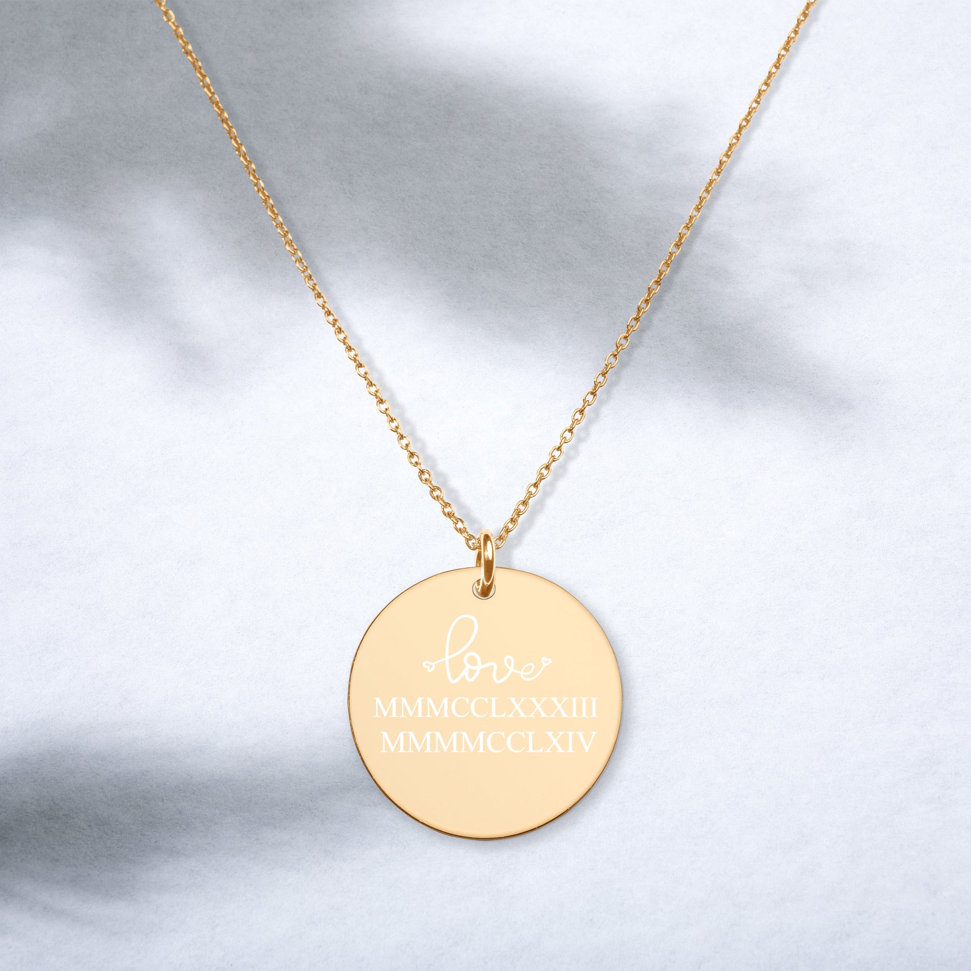 Warehouse: Customizable Engraved Silver Disc Necklace Accent