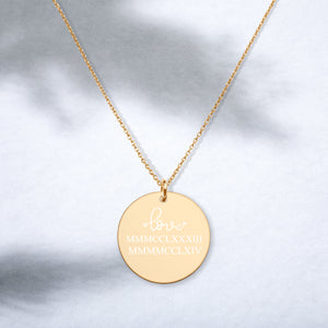 Warehouse: Customizable Engraved Silver Disc Necklace Accent