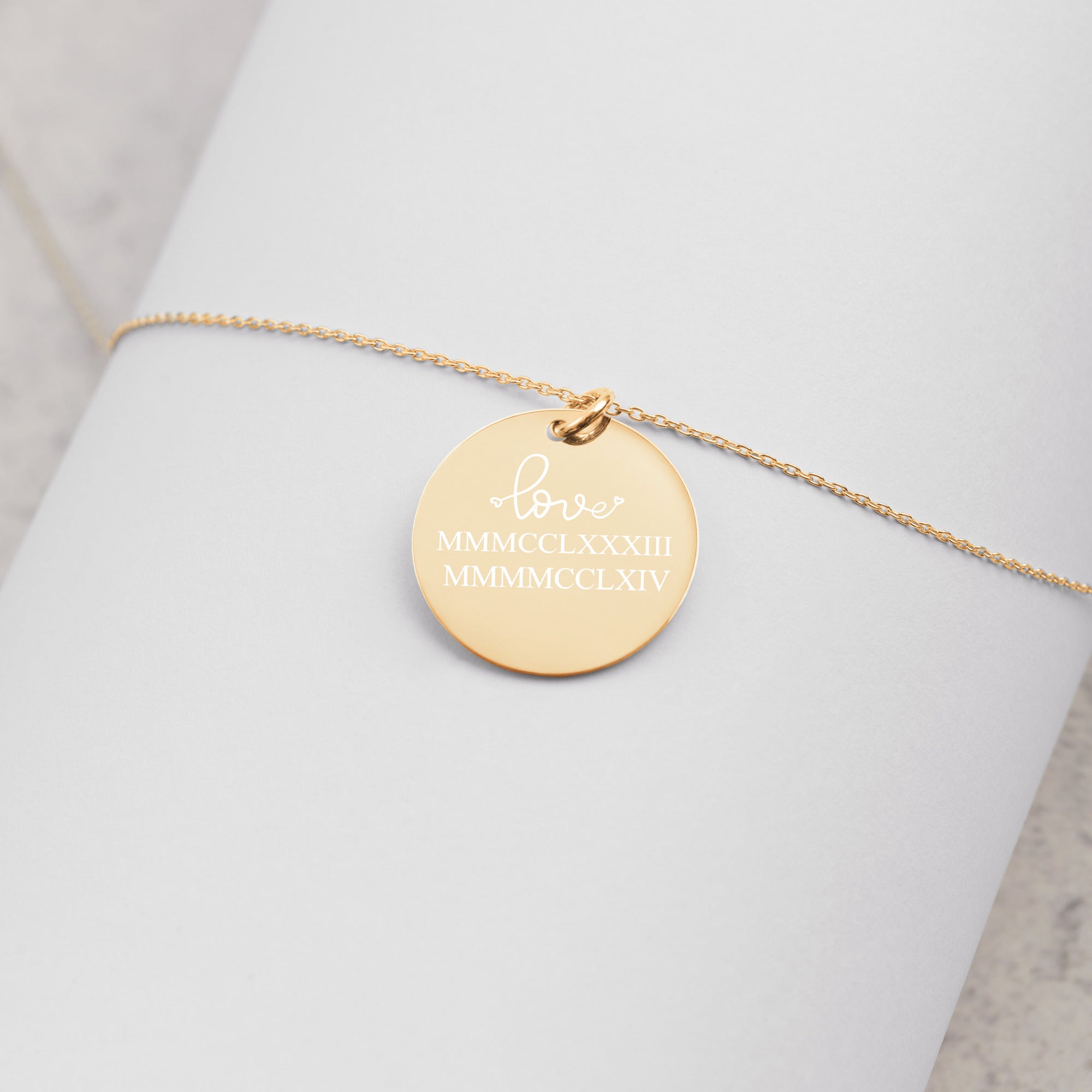 Warehouse: Customizable Engraved Silver Disc Necklace Accent