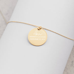 Warehouse: Customizable Engraved Silver Disc Necklace Accent