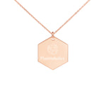 Load image into Gallery viewer, Warehouse: Monsterra Customizable Engraved Silver Hexagon Necklace
