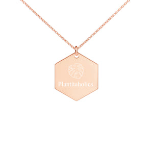 Warehouse: Monsterra Customizable Engraved Silver Hexagon Necklace