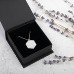 Load image into Gallery viewer, Warehouse: Monsterra Customizable Engraved Silver Hexagon Necklace
