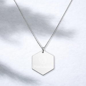 Warehouse: Monsterra Customizable Engraved Silver Hexagon Necklace