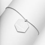 Load image into Gallery viewer, Warehouse: Monsterra Customizable Engraved Silver Hexagon Necklace
