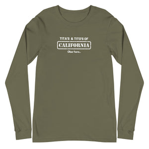 Warehouse: : LAW Tita's and Tito's of California Unisex Long Sleeve Tee