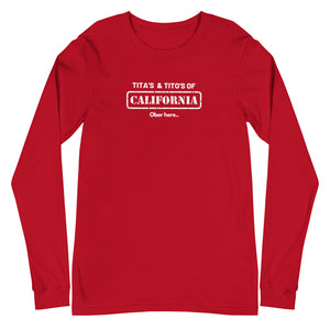 Warehouse: : LAW Tita's and Tito's of California Unisex Long Sleeve Tee